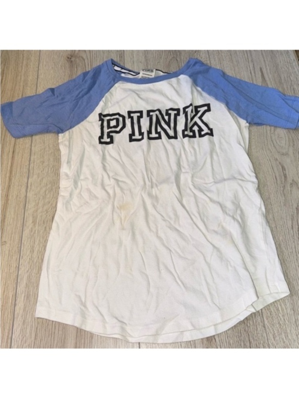 Victoria’s Secret pink white blue short sleeve shirt top